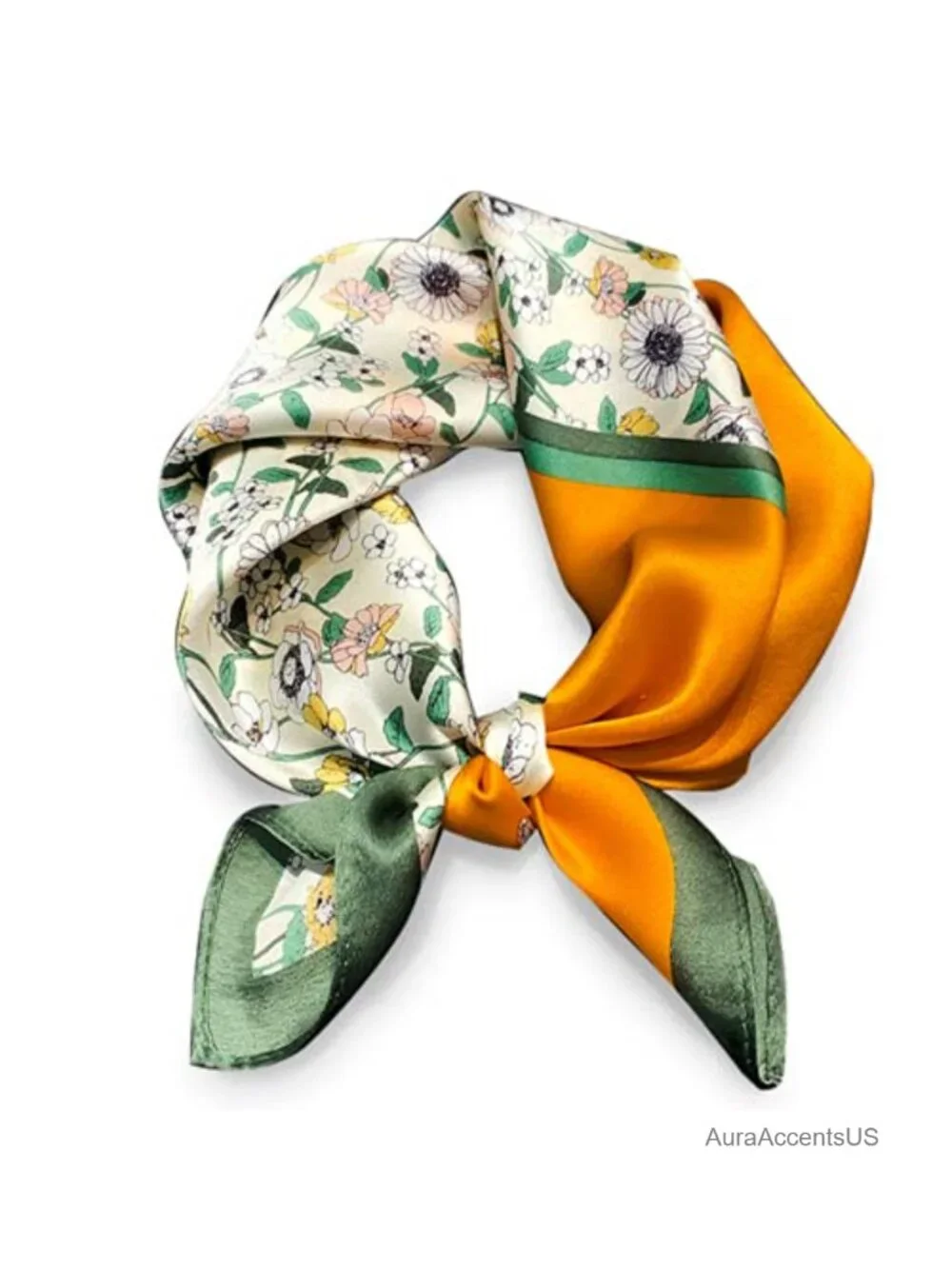 100% Mulberry Silk Square Scarf 21x21 Lightweight Fashion Scarf Women